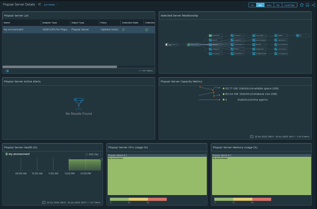 Flopsar Server Details Dashboard